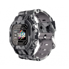 Ceas inteligent (smartwatch) cu design retro Optimus AT I2 ecran 0.96 inch color puls, moduri sport, notificari, army